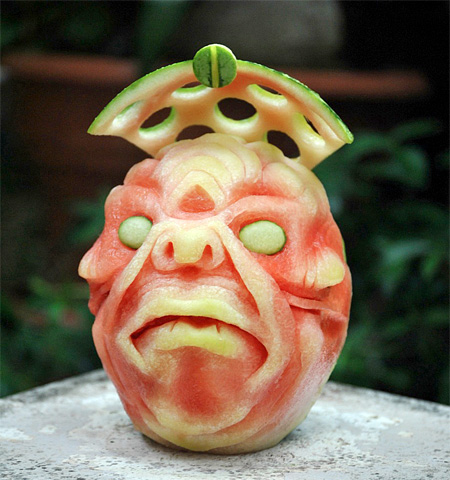 Art Carved into Watermelon