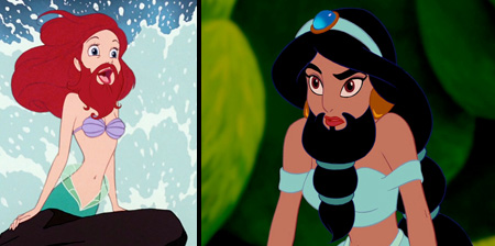 Disney Princesses with Beards