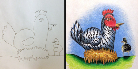 Dad Colors His Kids Drawings