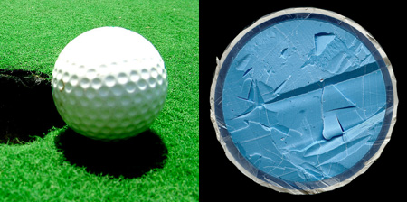 Golf Balls Cut in Half