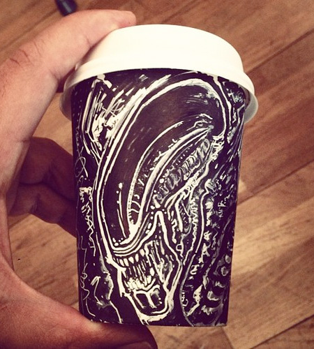 Drawings on Coffee Cups