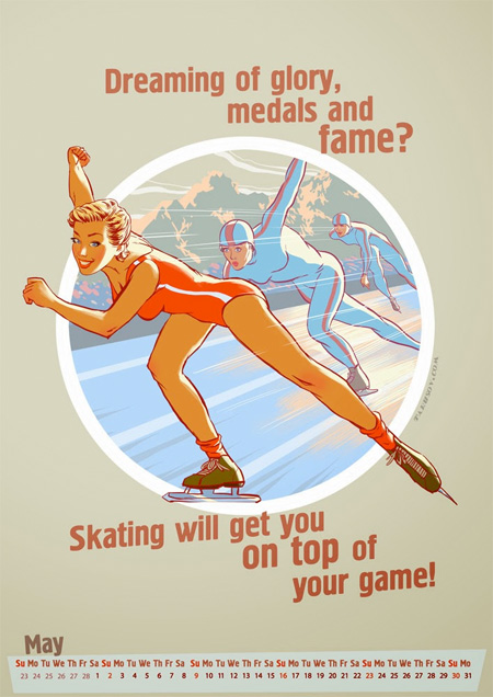 Winter Olympics Pin-Up Calendar