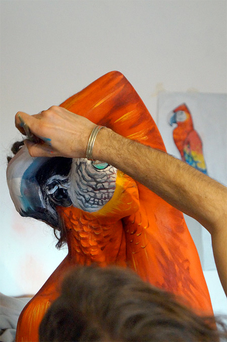 Parrot Body Painting