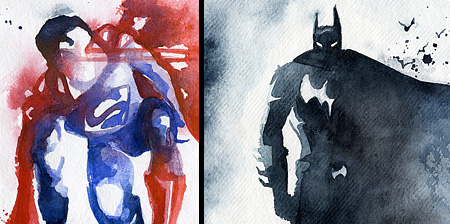 Watercolor Paintings of Superheroes