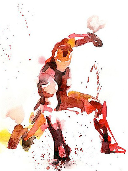 Iron Man Watercolor Painting