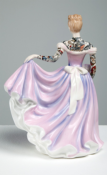 Tattooed Porcelain Figurine