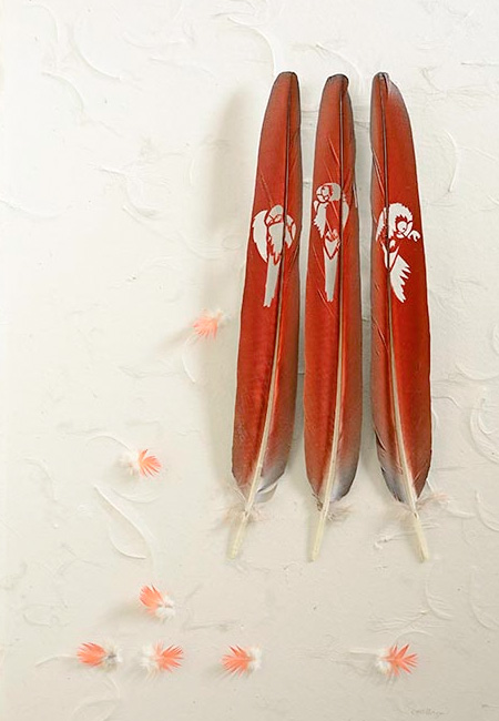 Beautiful Feather Sculptures