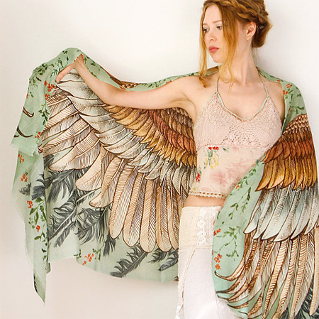 Bird Scarf with Wings