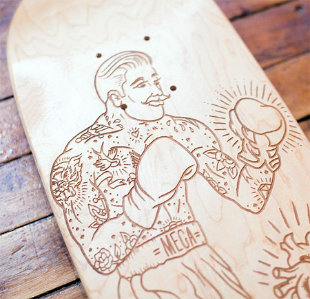 Laser Engraved Skate Deck