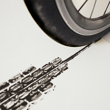 Bicycle Tyre Art by Thomas Yang