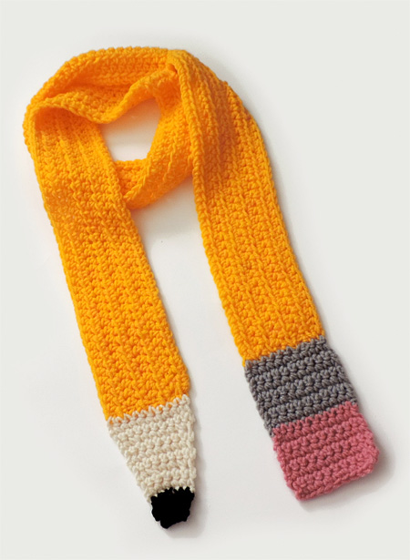 Bright Yellow Pencil Scarf