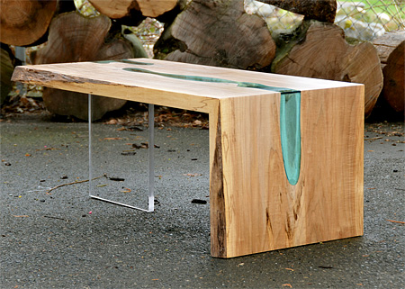 Wooden Tables with Glass Rivers