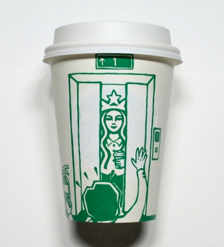 Soo Min Kim Starbucks Coffee Cup Art