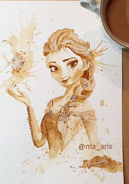 Coffee Paintings by Maria Aristidou