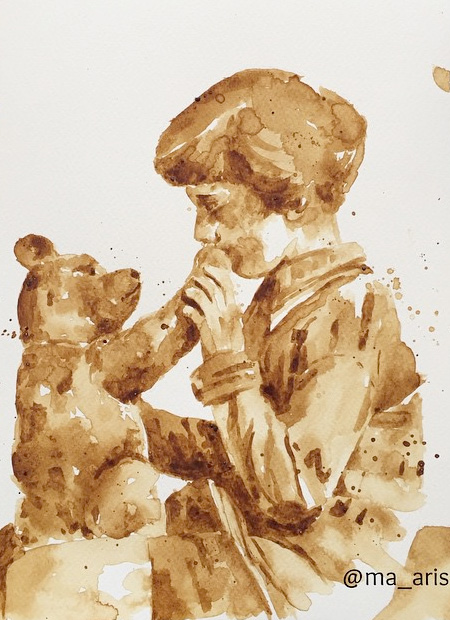 Coffee Painting by Maria Aristidou