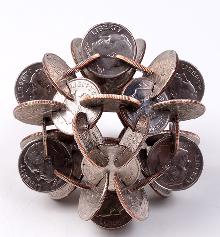 Interlocked Coin Sculptures