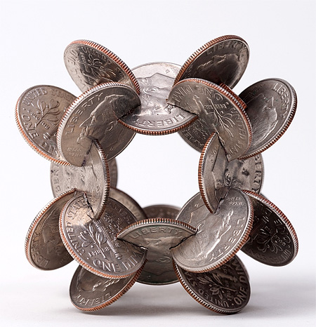 Interlocked Coin Sculpture