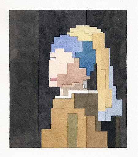 8-Bit Girl with a Pearl Earring