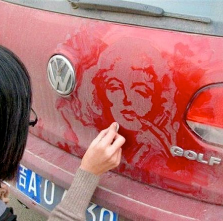 Marilyn Monroe Dirty Car Art