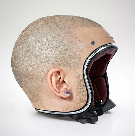 Realistic Human Head Helmet