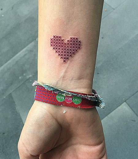 Cross-Stitch Tattoos by Eva Krbdk