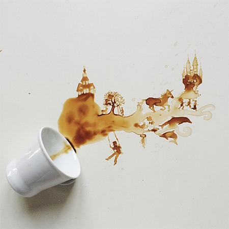 Spilled Coffee Art by Bernulia