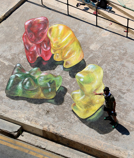 Gummy Bears 3D Street Art