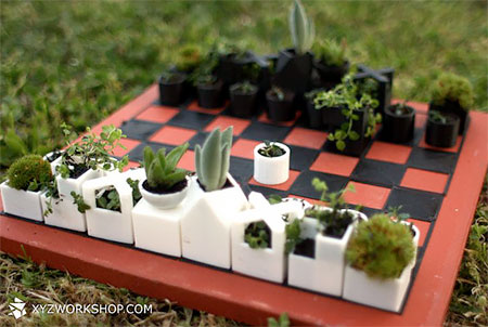 Flower Planter Chess Set