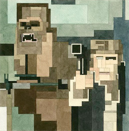 8-Bit Han Solo and Chewbacca