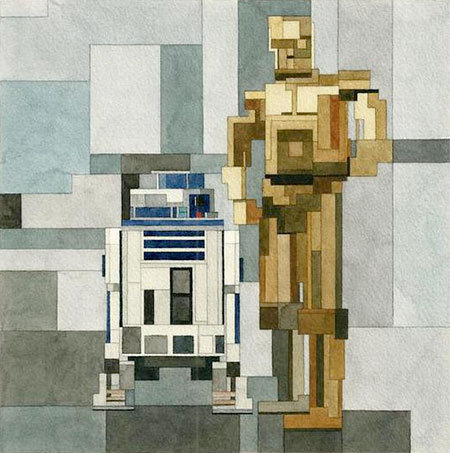 8-Bit R2-D2 and C-3PO