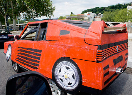 Ferrari Made of Cardboard