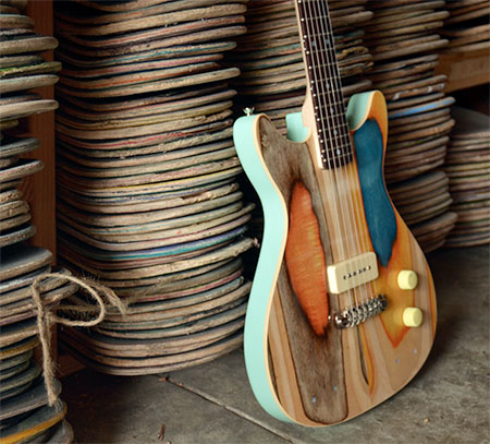 Guitar Made from Skateboards