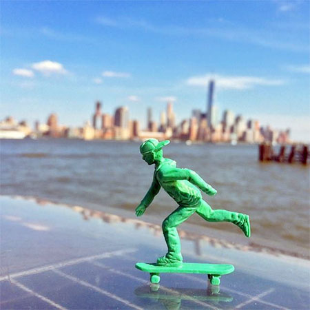 Green Toy Skateboarder