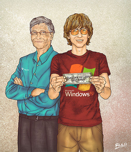 Young and Old Bill Gates