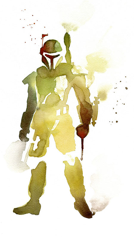 Boba Fett Watercolor Painting