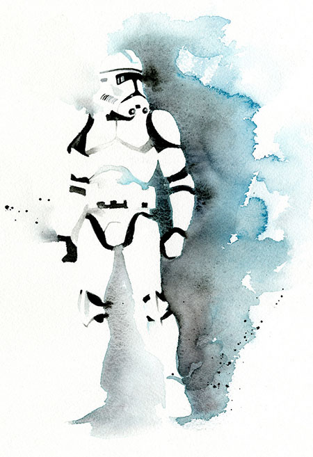 Stormtrooper Watercolor Painting