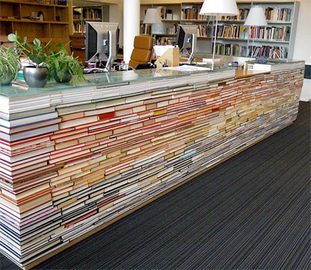 Desk Made from Books