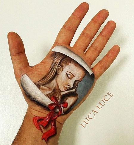 Optical Illusion Hand Paintings