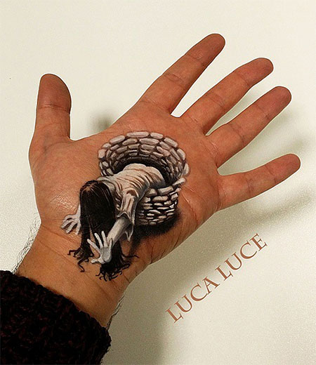 Luca Luce Optical Illusion Hand Painting