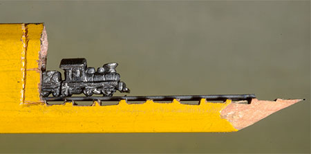 Train Pencil Lead Carving