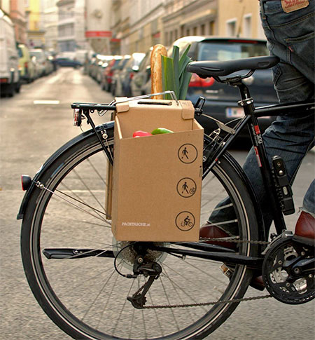 Cardboard Bicycle Grocery Carrier