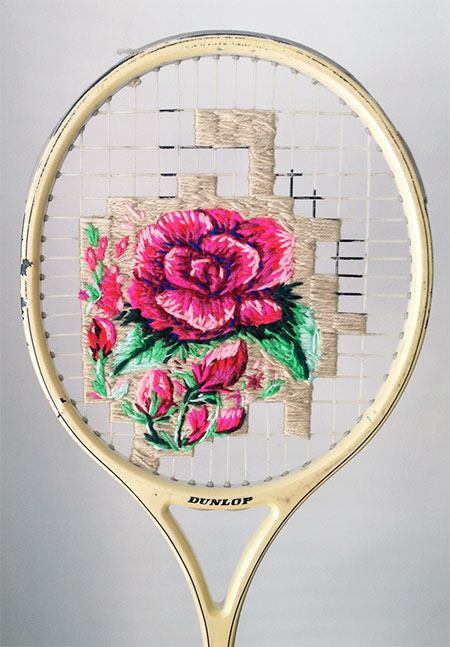 Embroidered Badminton Racket