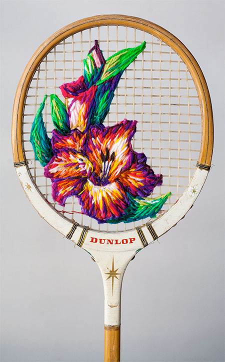 Embroidered Badminton Racquet