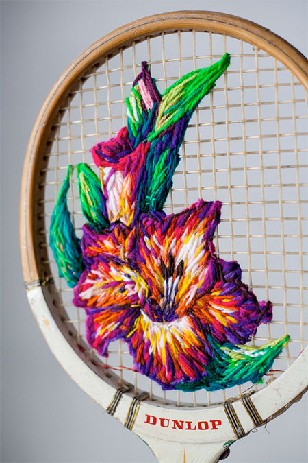 Danielle Clough Embroidered Rackets