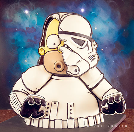 Stormtrooper Homer Star Wars Cake
