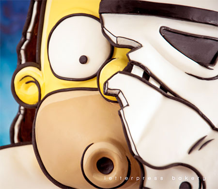 Stormtrooper Homer Simpson Cake