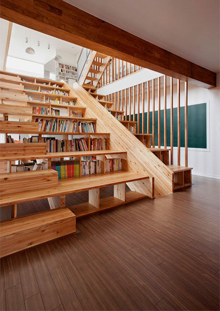 Staircase Bookshelves Slide