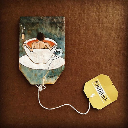 Recycled Tea Bag Art