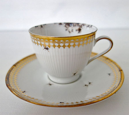 Vintage Porcelain Covered with Ants