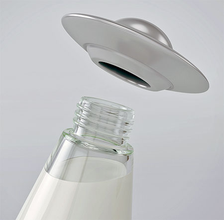 Alien Spaceship Milk Bottle